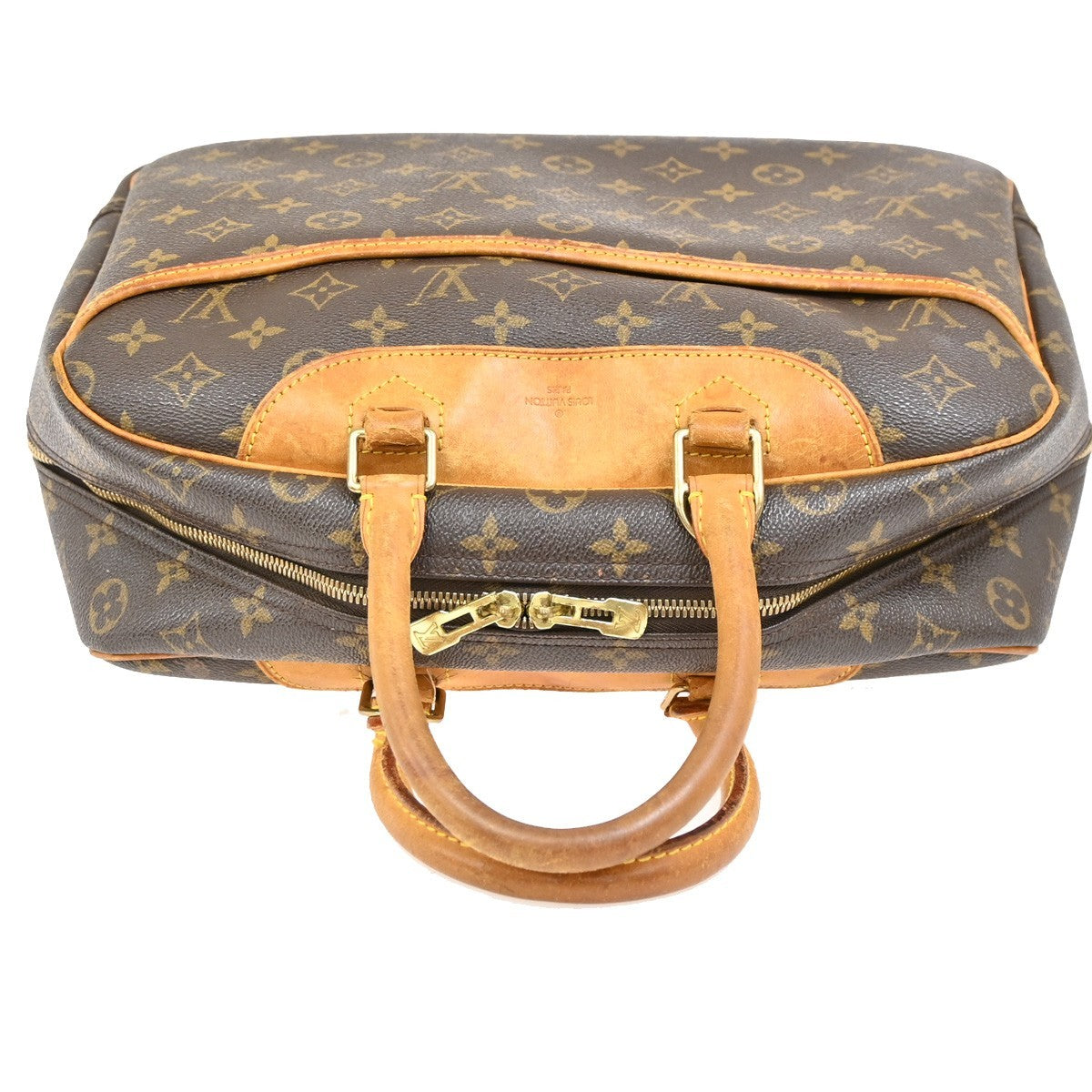 Louis Vuitton Deauville Handbag Monogram Canvas, BROWN, LEATHER, Handbag