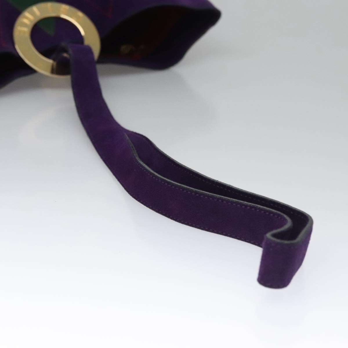 Celine Circle logo Suede and Leather, PURPLE, SUEDE, Shoulder bag