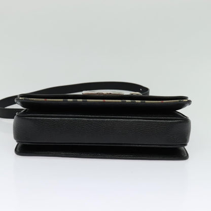 Burberry D-Ring Shoulder Bag Leather with Vintage Check Canvas, BROWN, LEATHER, Shoulder bag