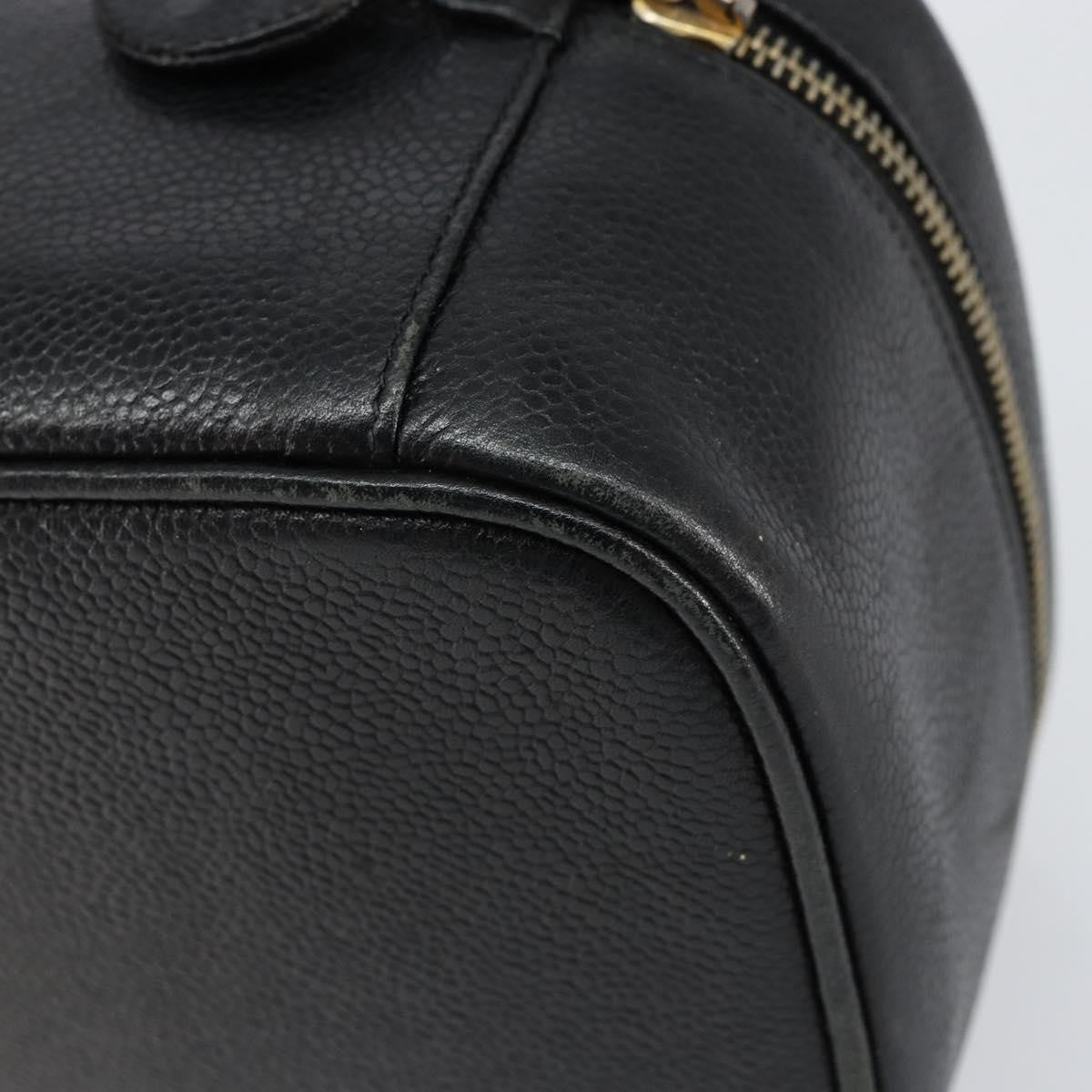 Chanel Vintage Cosmetic Case Leather, BLACK, LEATHER, Clutche & pouche