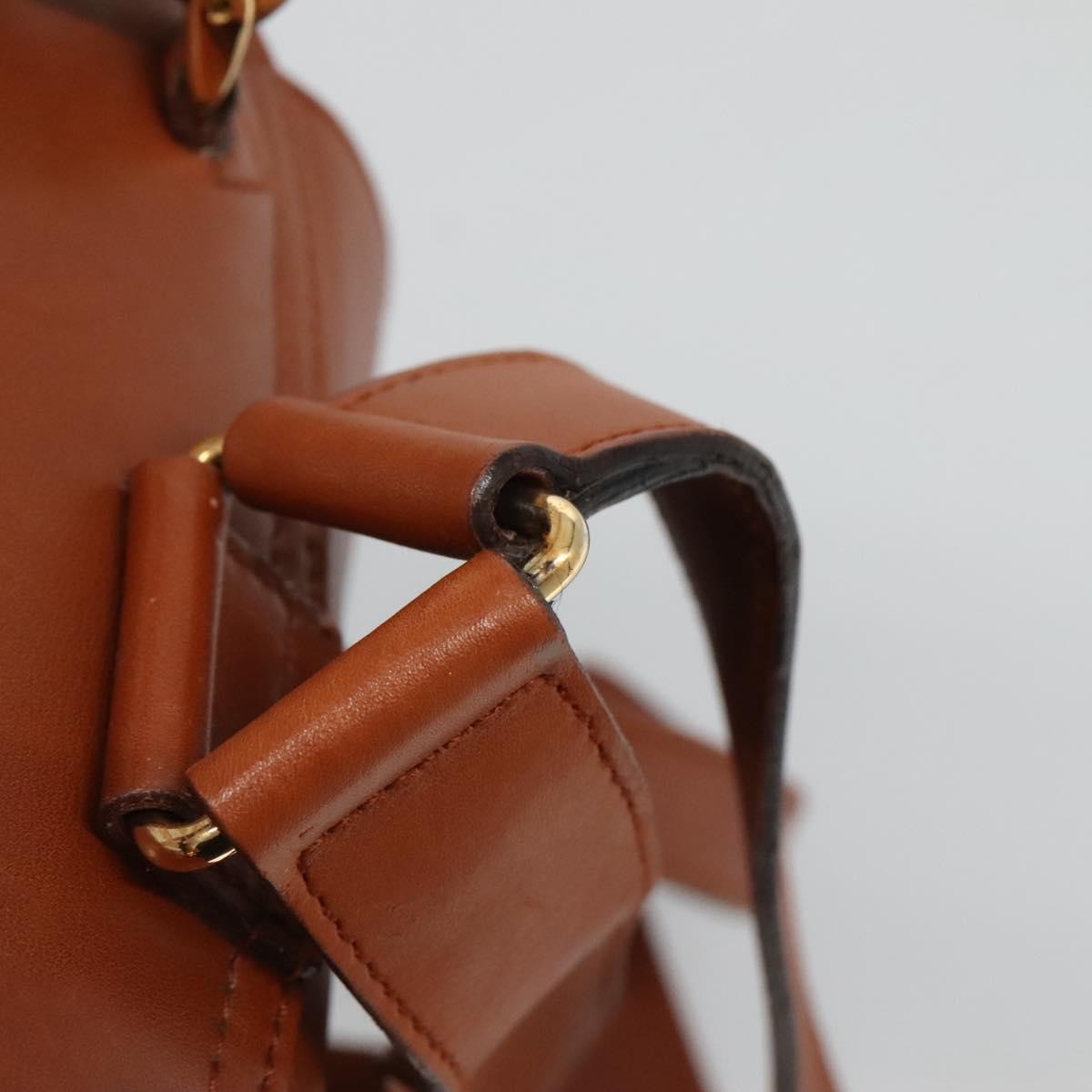 Gucci Vintage Bamboo Backpack Leather, BROWN, LEATHER, Backpack