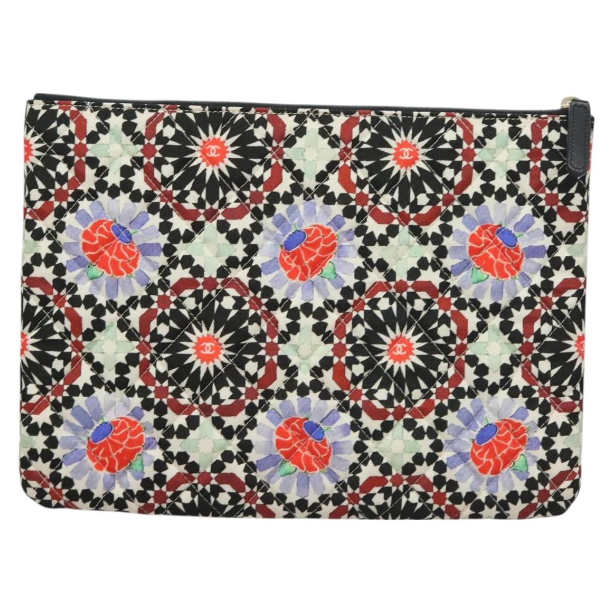 Chanel Dubai O Case Clutch Quilted Printed Nylon, MULTICOLOUR, NYLON, Clutche & pouche