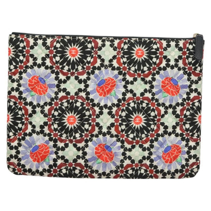 Chanel Dubai O Case Clutch Quilted Printed Nylon, MULTICOLOUR, NYLON, Clutche & pouche