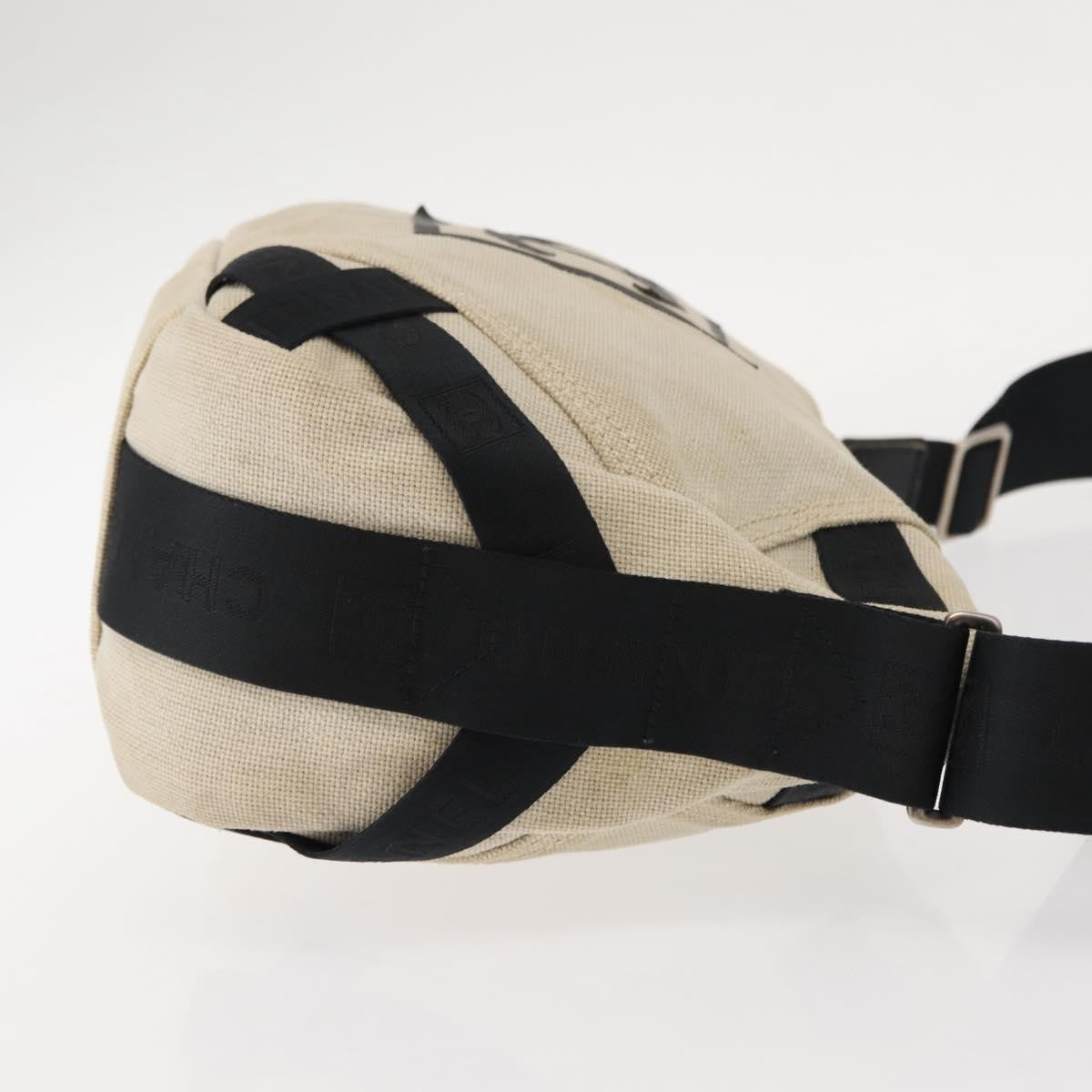 Chanel Vintage Crossbody Bag Canvas, BEIGE, CANVAS, Shoulder bag