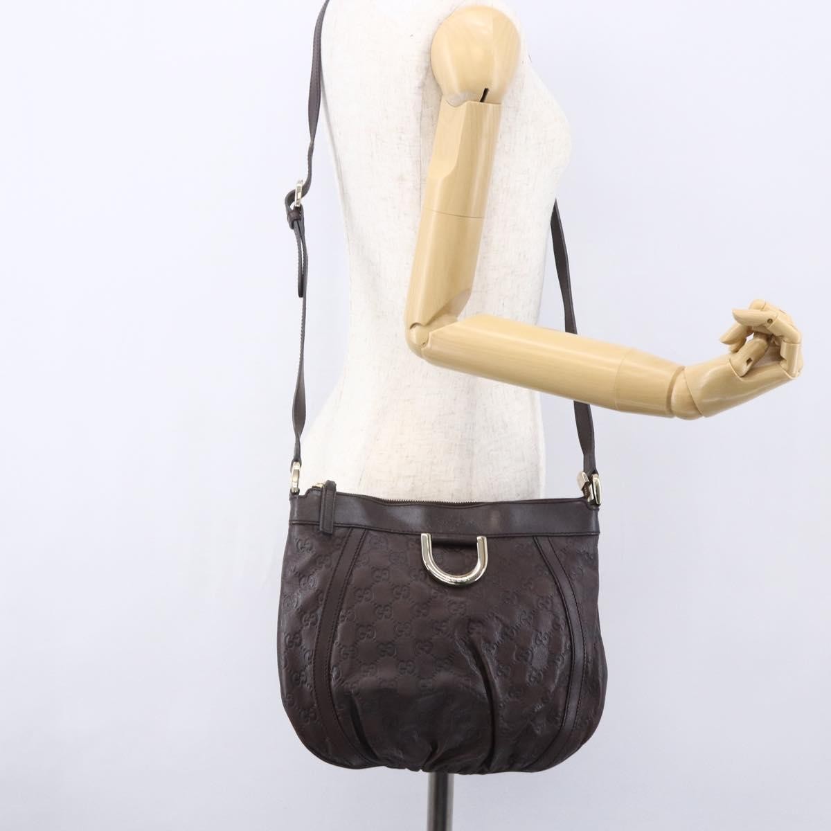 Gucci D Ring Messenger Bag Guccissima Leather, BURGUNDY, LEATHER, Shoulder bag