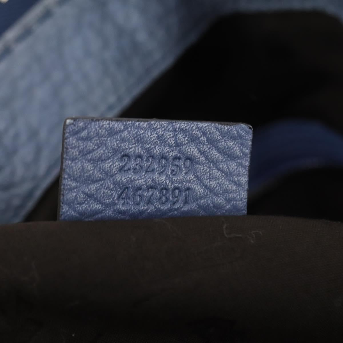 Gucci Bamboo Bar Shoulder Bag Leather, BLUE, LEATHER, Shoulder bag