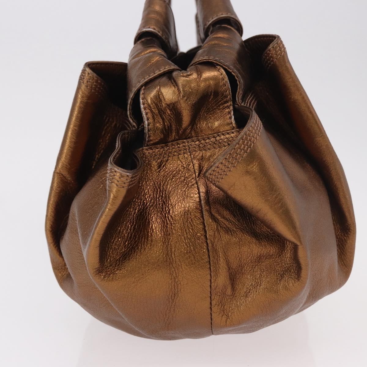 Loewe Anagram Logo Nappa Aire Hand Bag Leather, Gold, Leather, Handbag