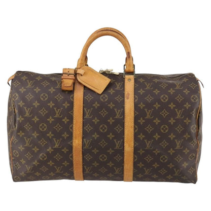 Louis Vuitton Keepall Bag Monogram Canvas, BROWN, CANVAS, Travel bag