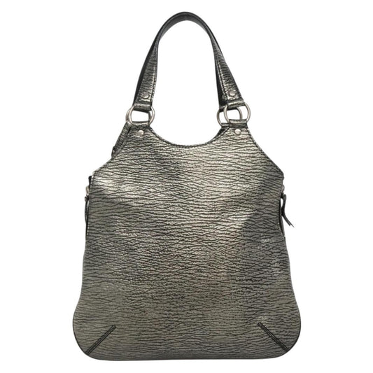 Saint Laurent Tribute Tote Leather, SILVER, LEATHER, Shoulder bag