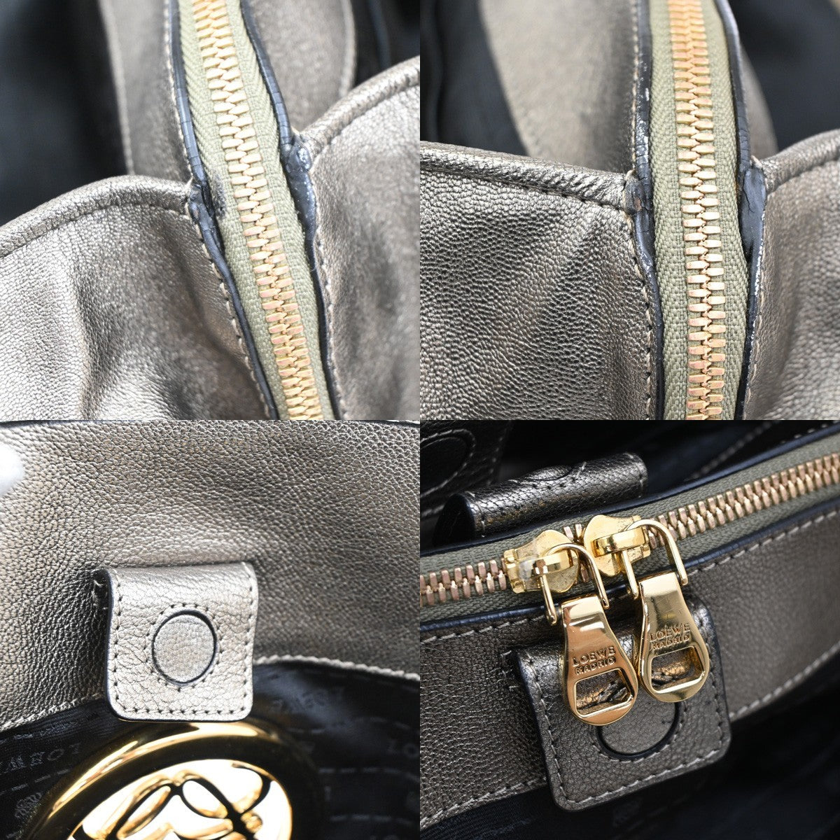 Loewe Anagram Tote Leather, GOLD, LEATHER, Tote bag