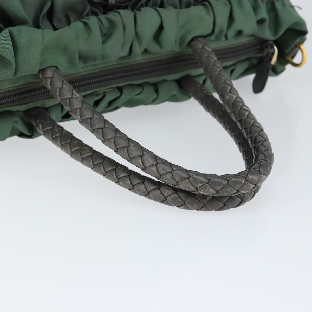 Prada Convertible Bow Tote Tessuto, GREEN, NYLON, Handbag