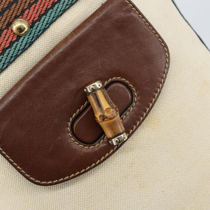 Gucci Vintage Bamboo Shoulder Bag Canvas, BEIGE, CANVAS, Shoulder bag