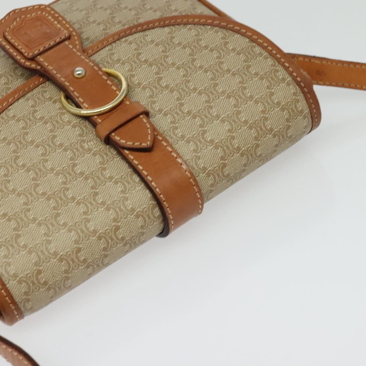 Celine Macadam Shoulder Bag PVC Leather, BEIGE, CANVAS, Shoulder bag