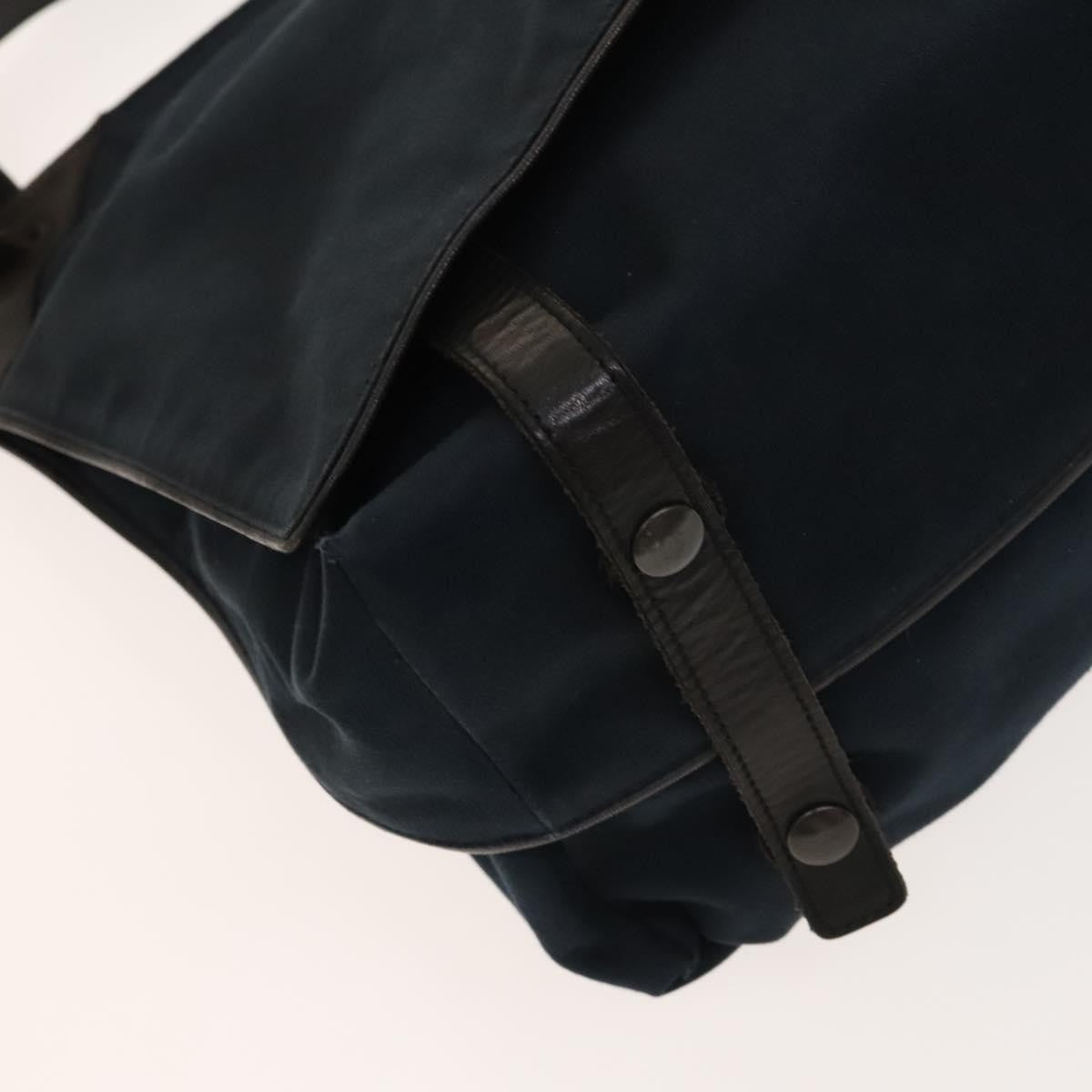 Bottega Veneta Vintage Flap Shoulder Bag Cotton, NAVY, COTTON, Shoulder bag