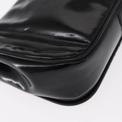 Chanel Vintage CC Stitch Flap Bag Patent, BLACK, PATENT_LEATHER, Shoulder bag