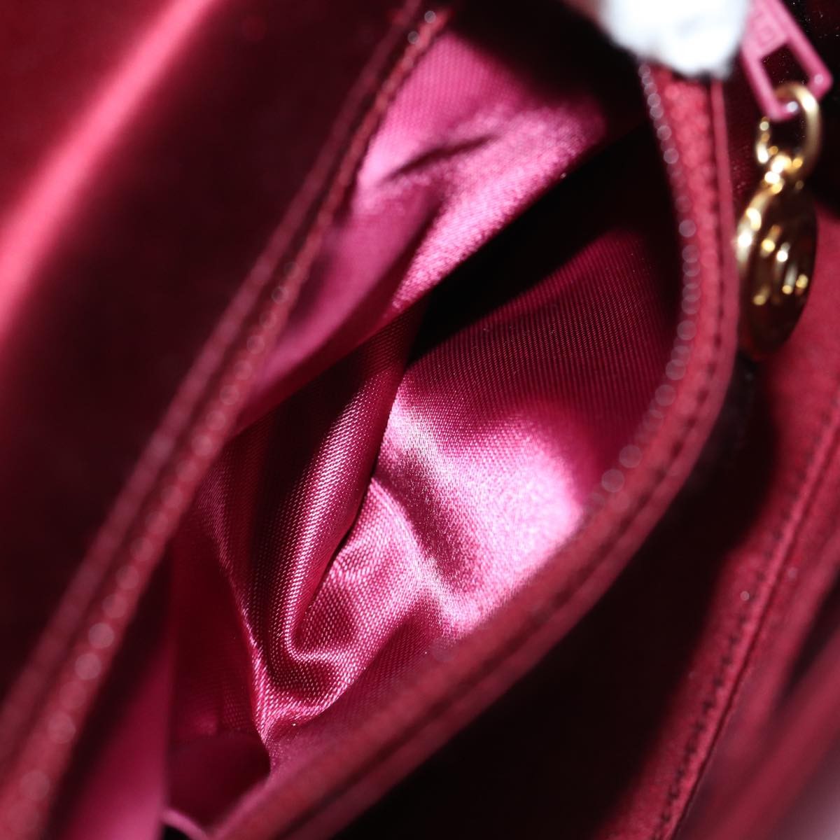 Chanel Flap shoulder Bag Satin, RED, SATIN, Shoulder bag