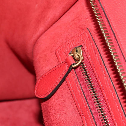 Celine Luggage Bag Grainy Leather, Red, Leather, Handbag