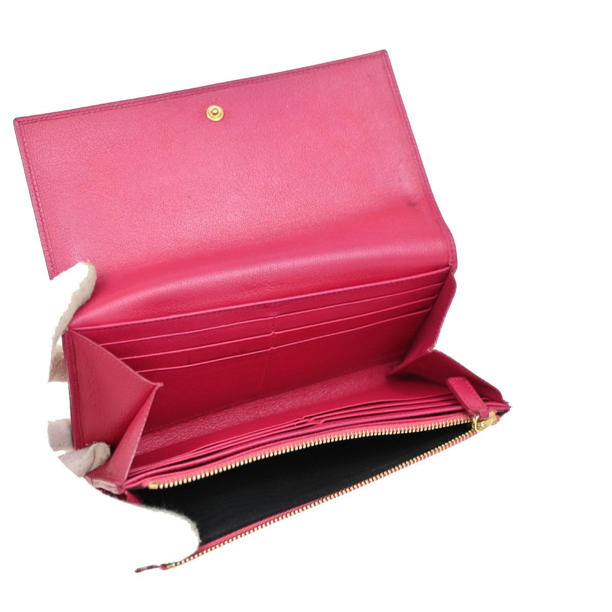 Saint Laurent Belle de Jour Flap Wallet Leather, PINK, LEATHER, Wallets