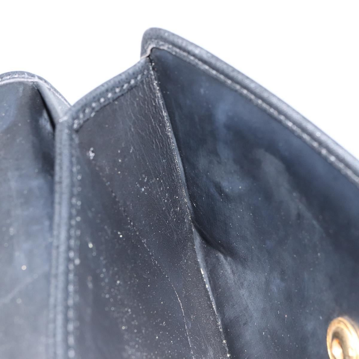 Christian Dior Vintage CD Chain Flap Shoulder Bag Leather, BLACK, LEATHER, Shoulder bag