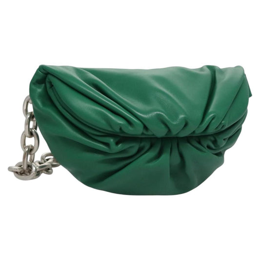 Bottega Veneta The Chain Pouch Leather, GREEN, LEATHER, Clutche & pouche