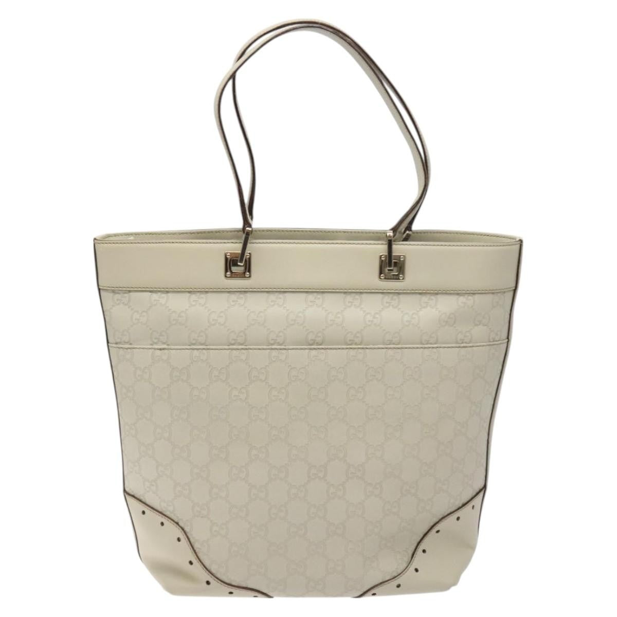 Gucci Punch Tote Guccissima Leather, WHITE, CANVAS, Tote bag