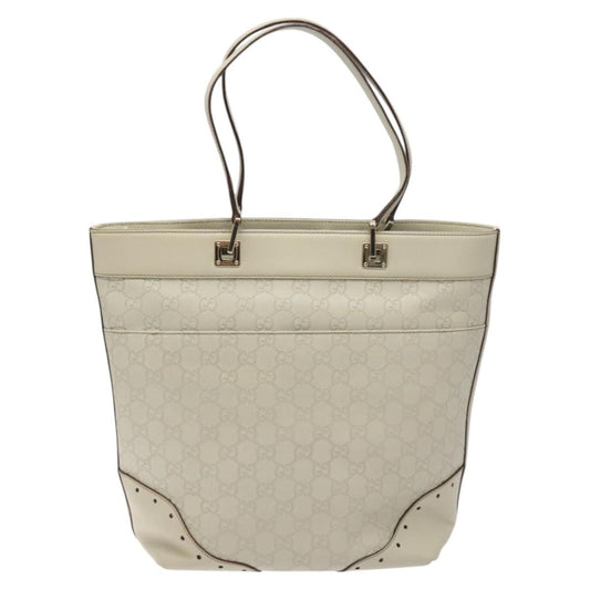 Gucci Punch Tote Guccissima Leather, WHITE, CANVAS, Tote bag