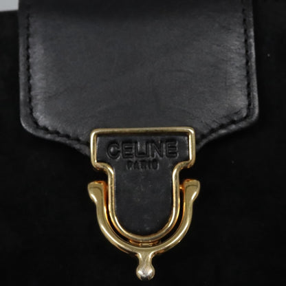 Celine Shoulder Bag Suede and leather, BLACK, SUEDE, Shoulder bag