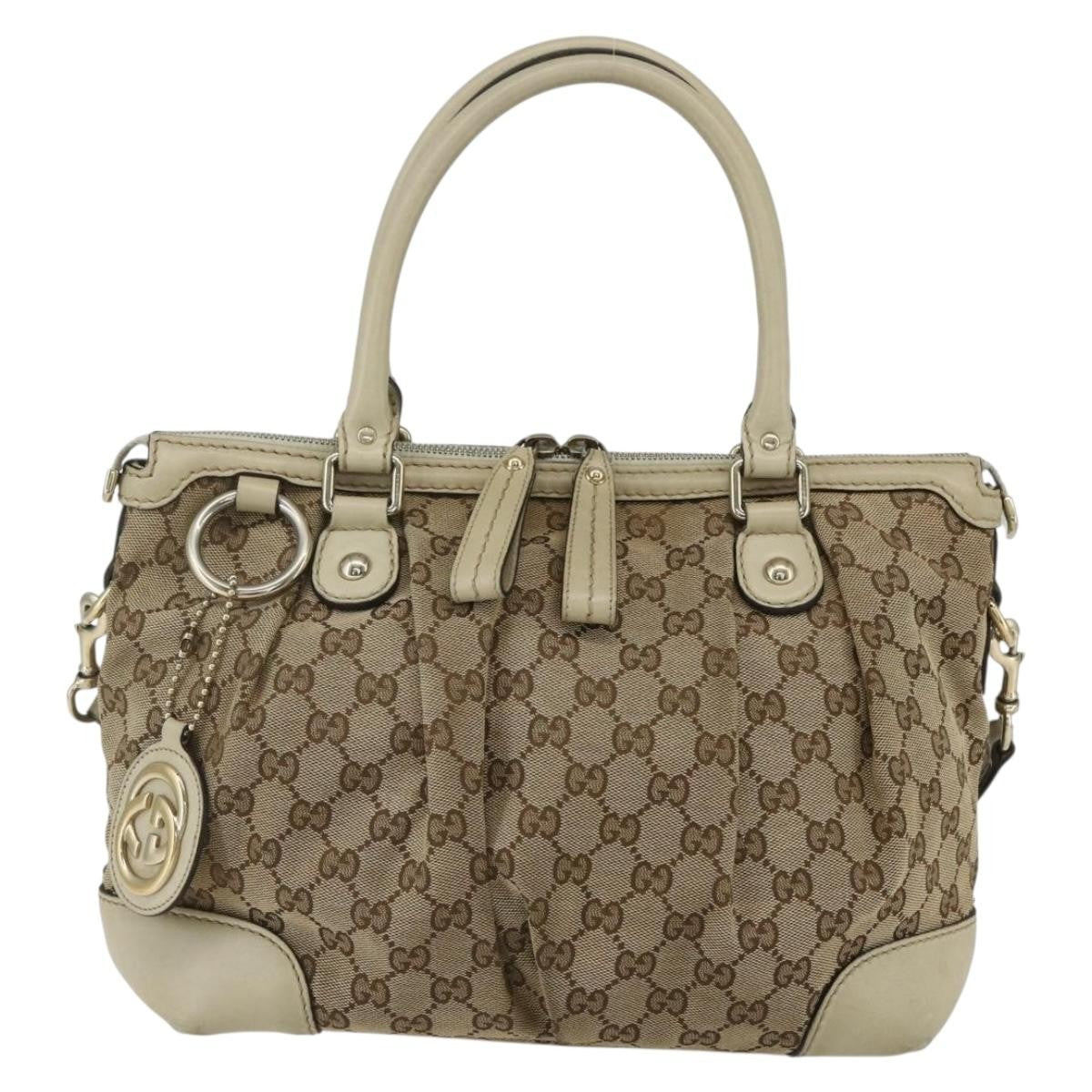 Gucci Sukey Top Handle Satchel GG Coated Canvas, BEIGE, CANVAS, Handbag