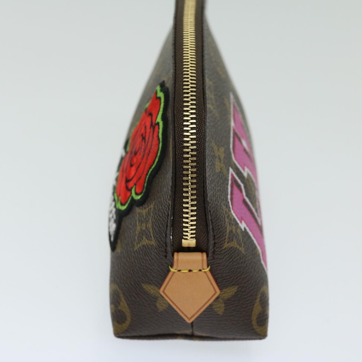 Louis Vuitton Cosmetic Pouch Limited Edition Patches Monogram Canvas, BROWN, CANVAS, Clutche & pouche