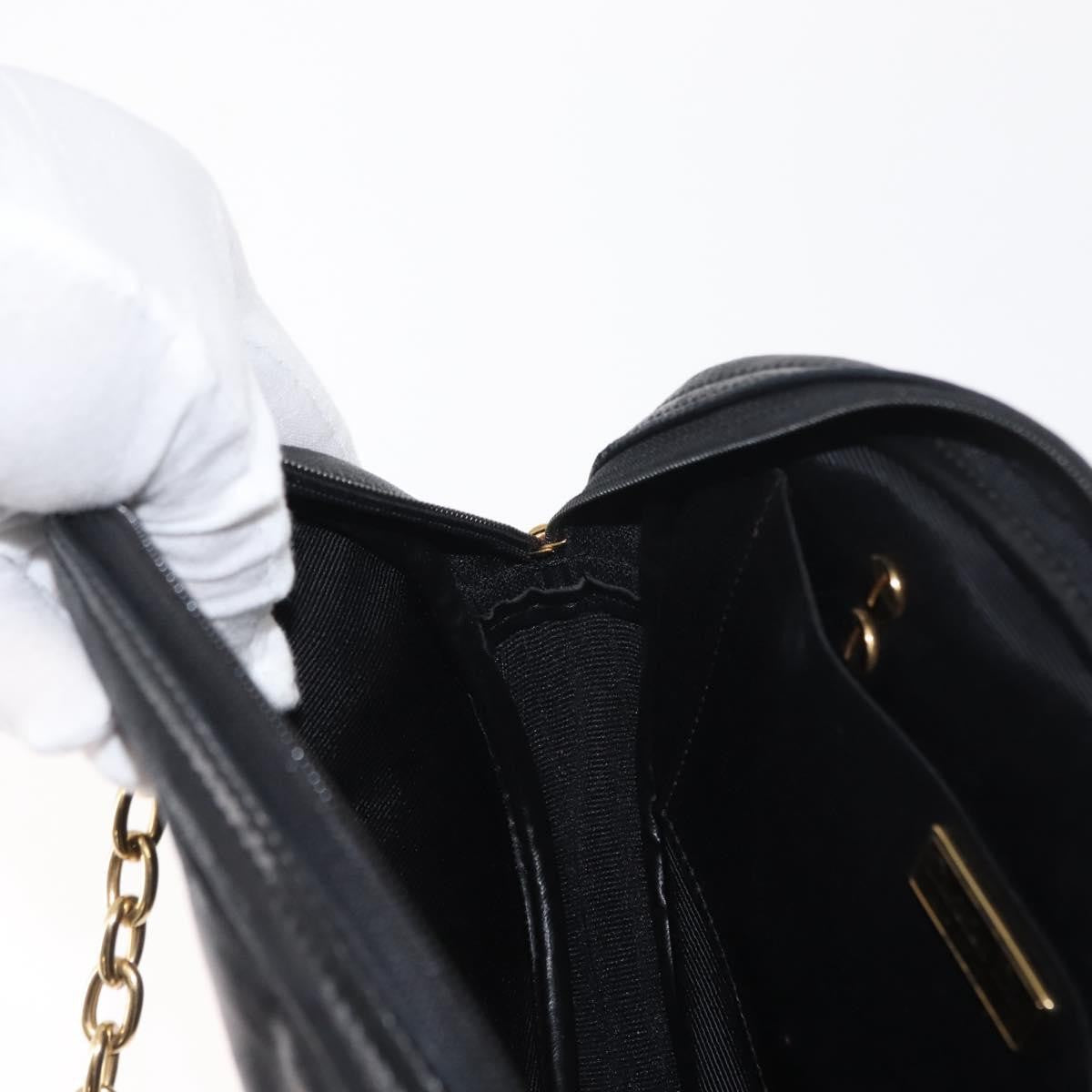 Christian Dior Vintage CD Chain  Shoulder Bag Leather, BLACK, LEATHER, Shoulder bag