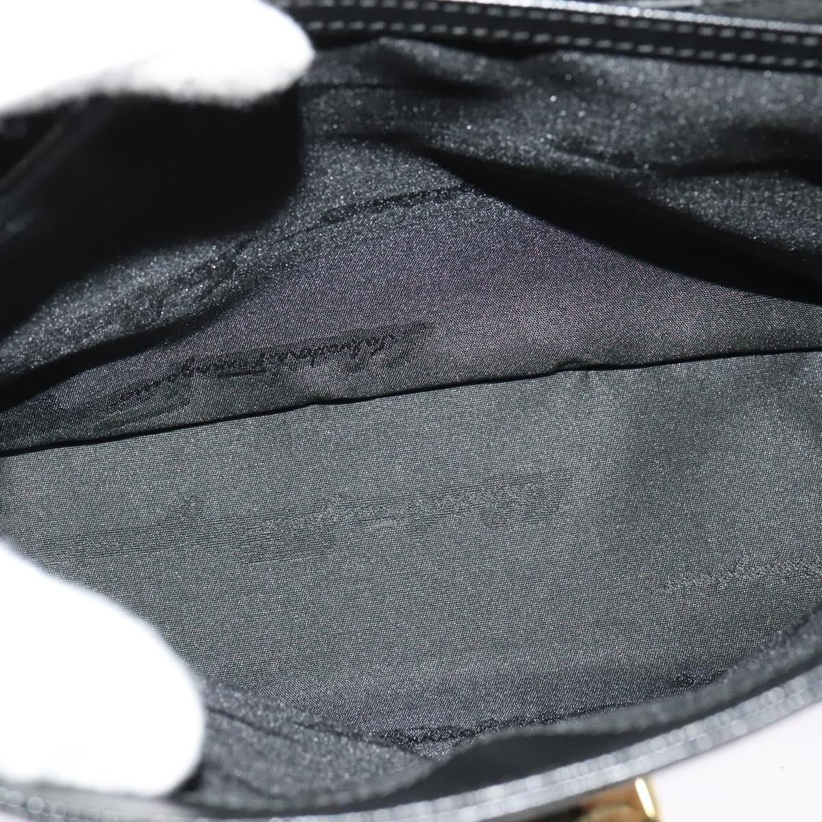 Salvatore Ferragamo Gancini Convertible Top Handle Bag Leather, BLACK, LEATHER, Handbag