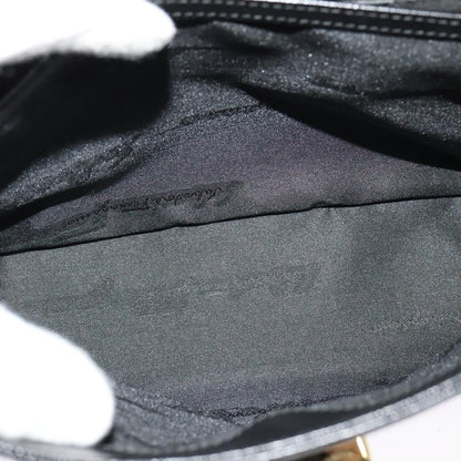 Salvatore Ferragamo Gancini Convertible Top Handle Bag Leather, BLACK, LEATHER, Handbag