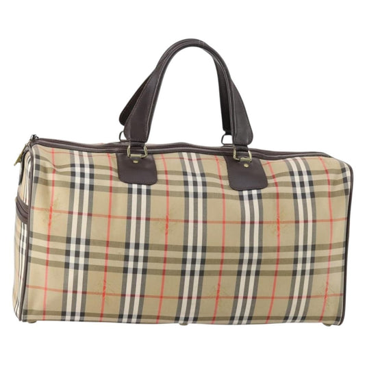 Burberry Vintage Duffle Bag Haymarket Canvas, BEIGE, CANVAS, Travel bag