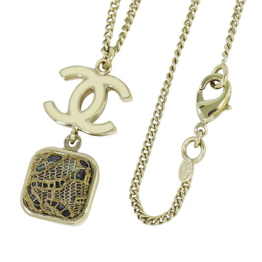 Chanel Vintage CC Pendant Necklace Metal, GOLD, GOLD_PLATED, Necklace