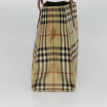Burberry Top Handle Tote Haymarket Coated Canvas, BEIGE, PVC, Tote bag