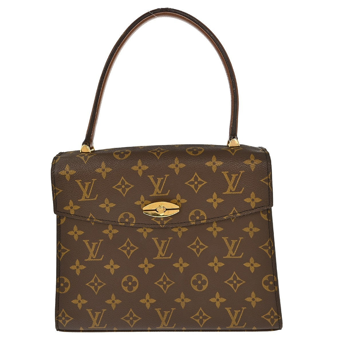 Louis Vuitton Malesherbes Handbag Monogram Canvas, BROWN, CANVAS, Handbag
