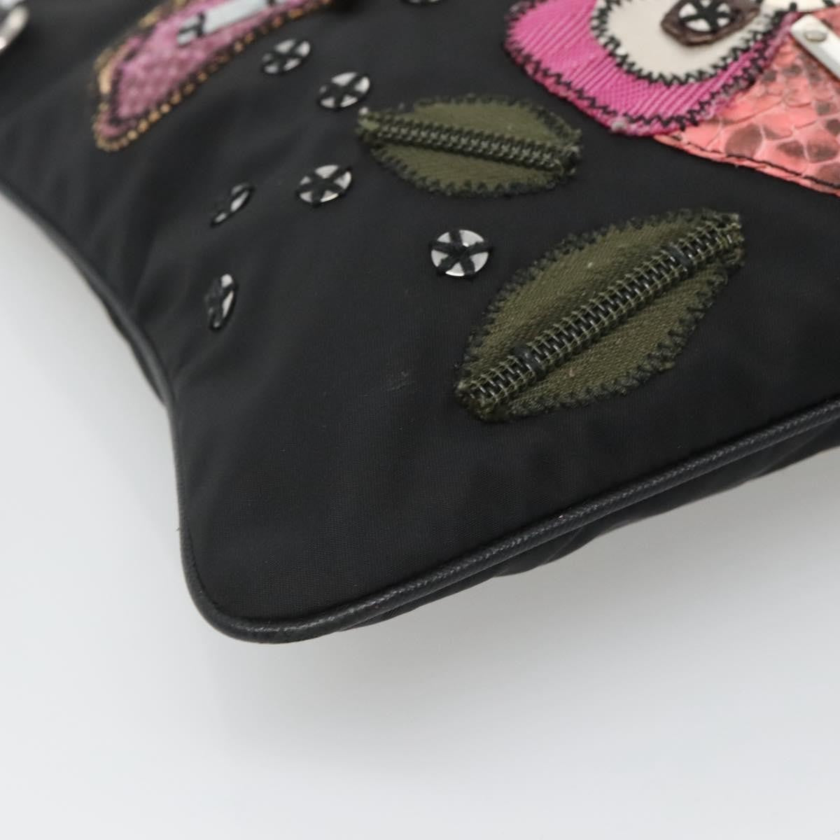 Prada Flat Crossbody Bag Tessuto, BLACK, NYLON, Shoulder bag