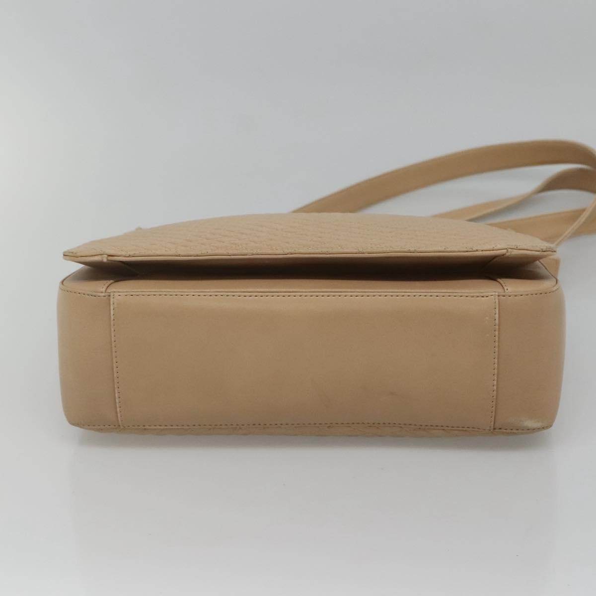 Bally Vintage Chain Shoulder Bag Quilted Leather, BEIGE, LEATHER, Shoulder bag