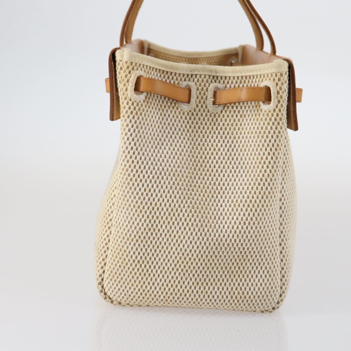 Hermes Herbag Cabas Toile and Leather, BEIGE, CANVAS, Tote bag