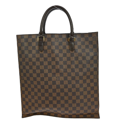 Louis Vuitton Sac Plat Bag Damier, BROWN, CANVAS, Tote bag