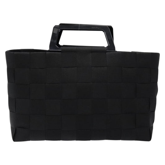 Salvatore Ferragamo Vintage Handbag Canvas, BLACK, CANVAS, Handbag