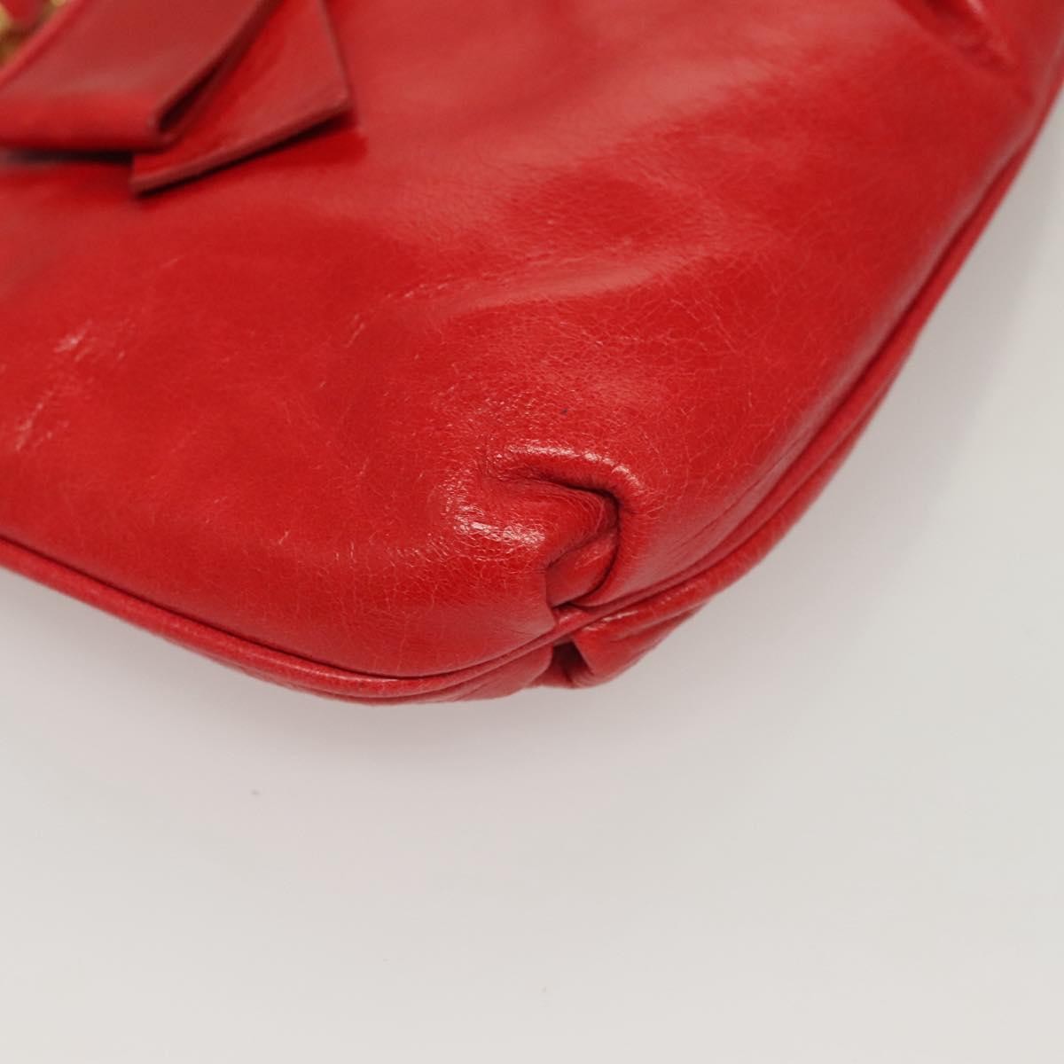 Miu Miu Zip Wristlet Pouch Leather, RED, LEATHER, Clutche & pouche