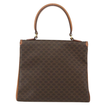 Celine Vintage Macadam Handbag Canvas and Leather, BROWN, CANVAS, Handbag