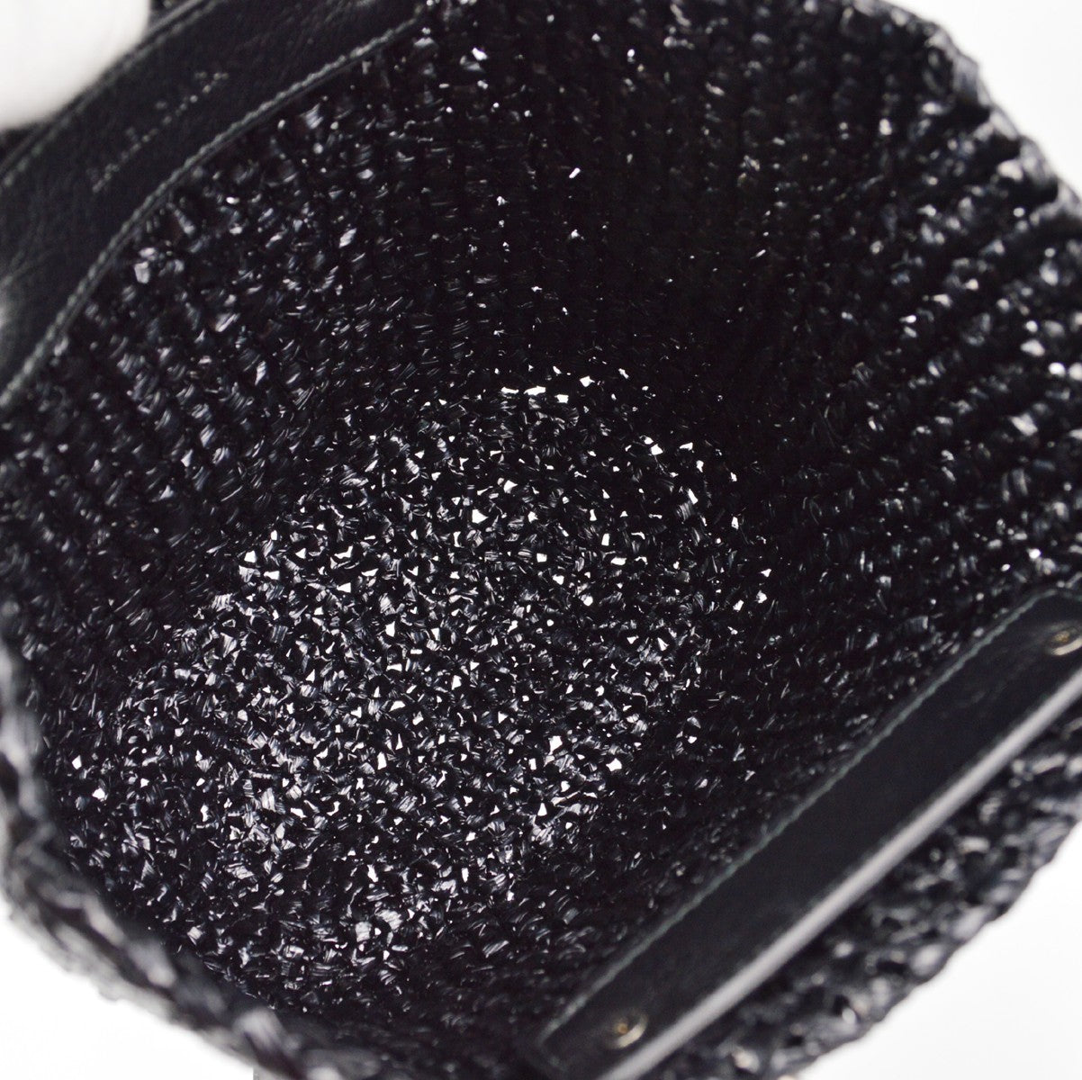 Balenciaga Le Cagole Panier Raffia with Leather, BLACK, LEATHER, Tote bag