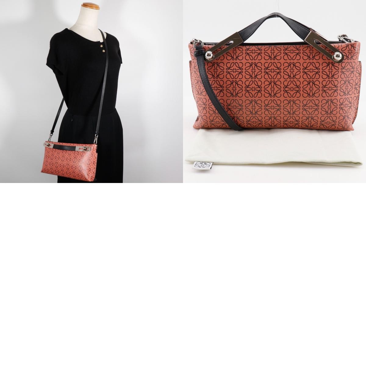 Loewe Missy Handbag Anagram Printed Leather, BLACK, LEATHER, Handbag