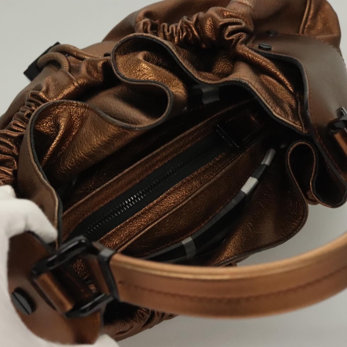 Burberry Vintage Shoulder Bag Leather, GOLD, LEATHER, Handbag