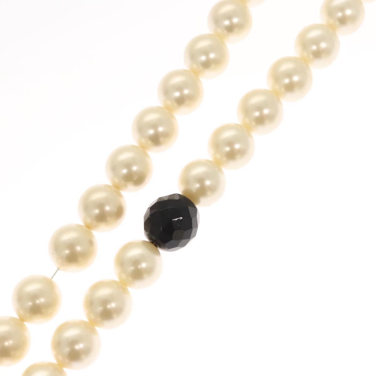 Chanel CC Pearl Necklace Faux Pearls and Metal, WHITE, METAL, Necklace