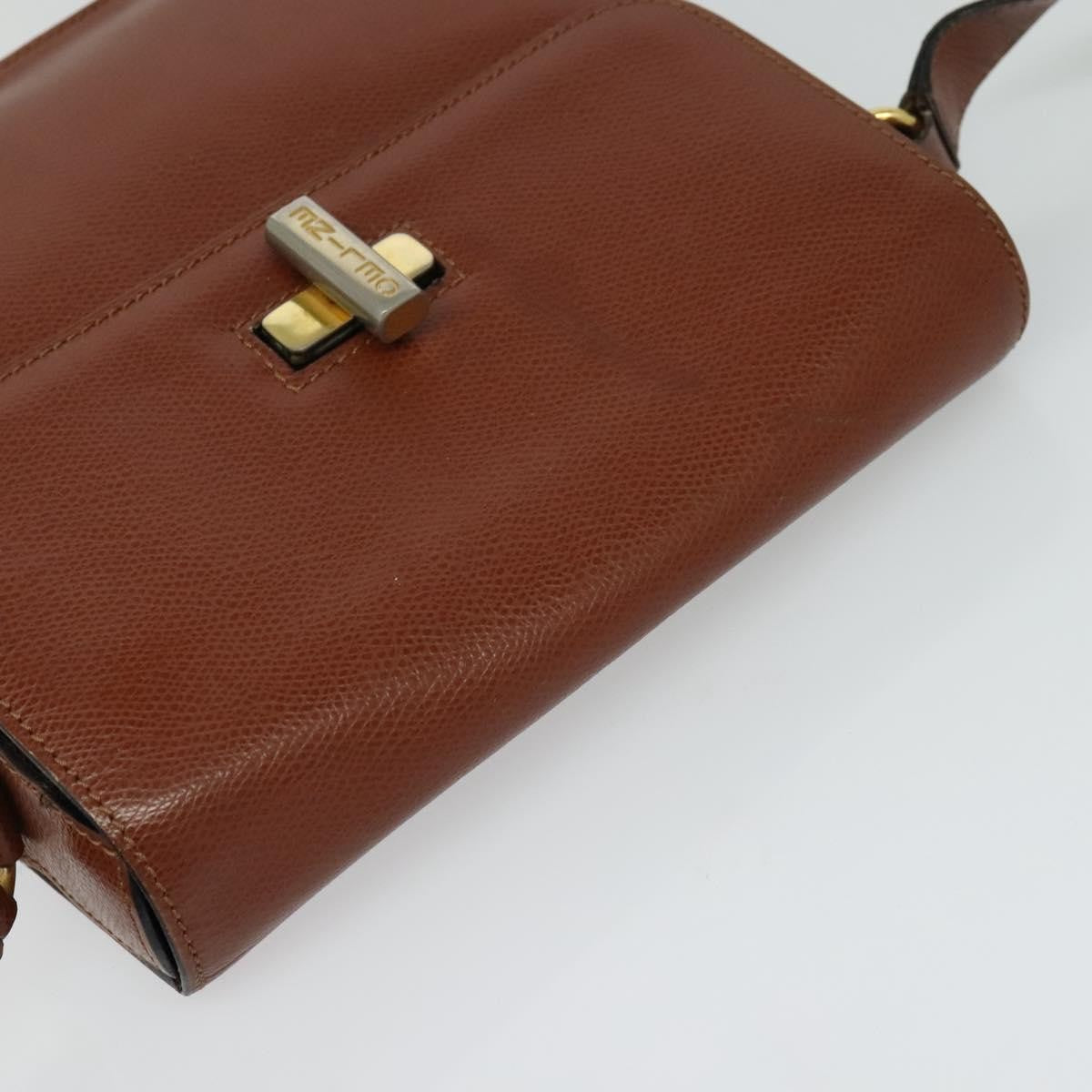 Celine Flap Shoulder Bag Leather, BROWN, LEATHER, Shoulder bag