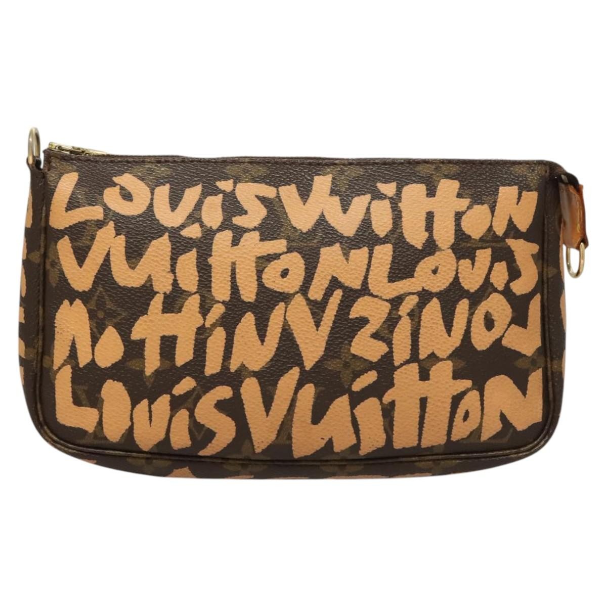 Louis Vuitton Pochette Accessoires Limited Edition Monogram Graffiti, ORANGE, CANVAS, Clutche & pouche