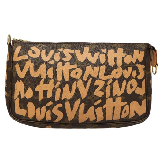Louis Vuitton Pochette Accessoires Limited Edition Monogram Graffiti, ORANGE, CANVAS, Clutche & pouche